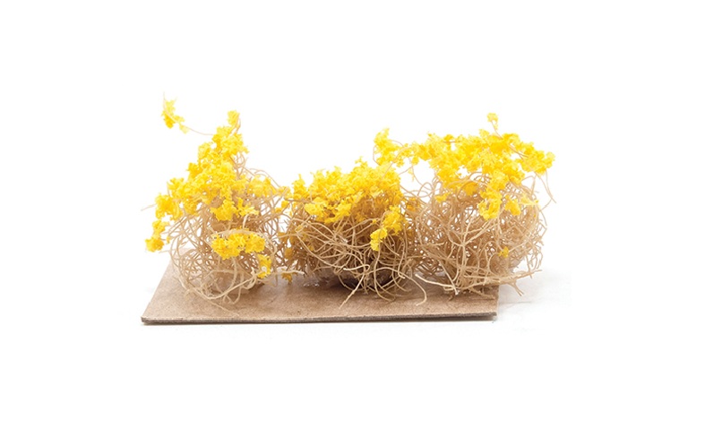 CA0310 Yellow Brittle Bushes for Dollhouse Miniature - 3 Piece