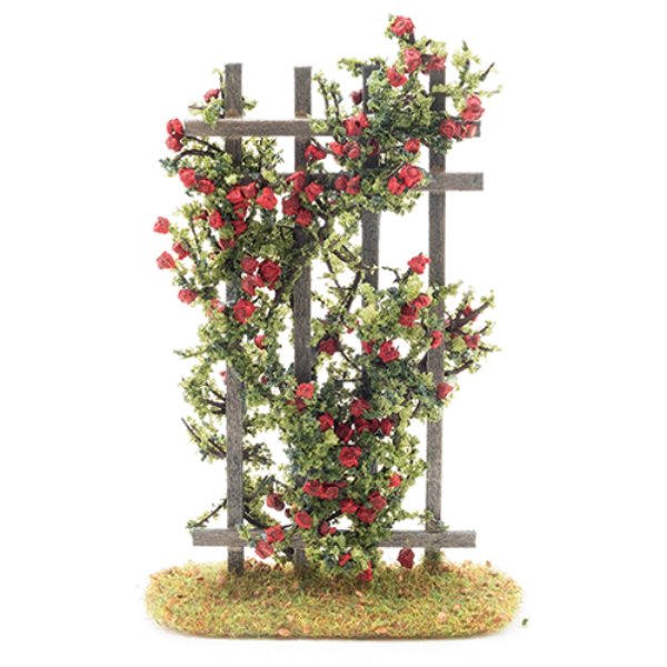 CARTR Rose Trellis for Dollhouse Miniature - Red