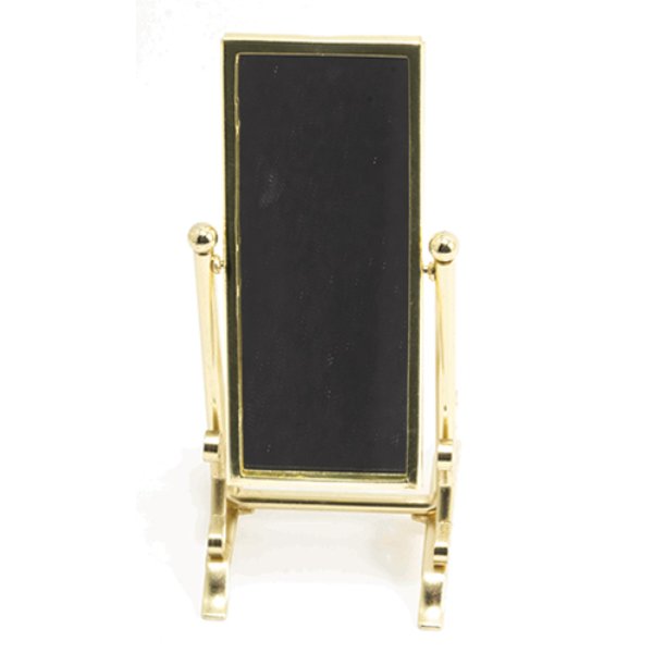 IM65697 Gold Rectangular Floor Mirror for Dollhouse Miniature