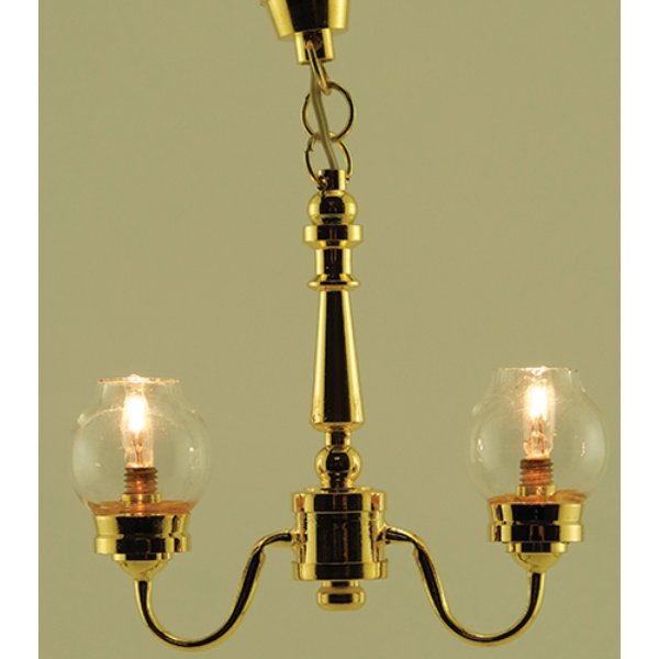 MH879 Chandelier for Dollhouse Miniature - 2-Light Fluted