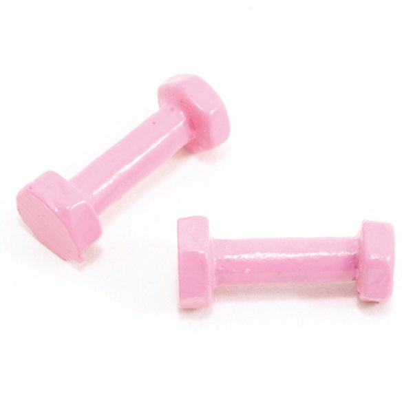 IM65712 Hand Weights for Dollhouse Miniature - Pink - Pack of 2