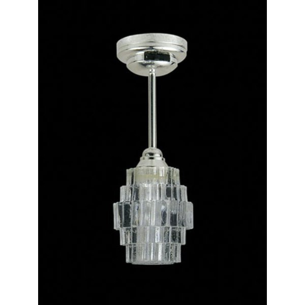 MH54046 3V LED Modern Deco Art Ceiling Light with Wand for Dollhouse Miniature - Silver - CR1632 Battery Included