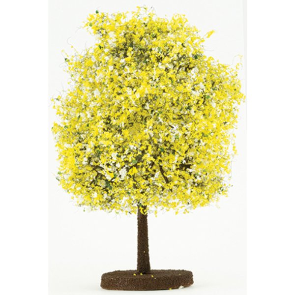 CABHS19 Small Bush for Dollhouse Miniature - Yellow & White