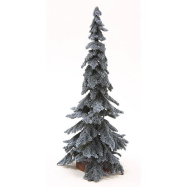 CAST018 8 in. Tall Spruce Tree on Disc Base for Dollhouse Miniature - Blue
