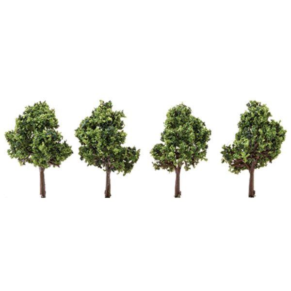 CA7003 2.5 in. Variegated Green Tree for Dollhouse Miniature - Pack of 4