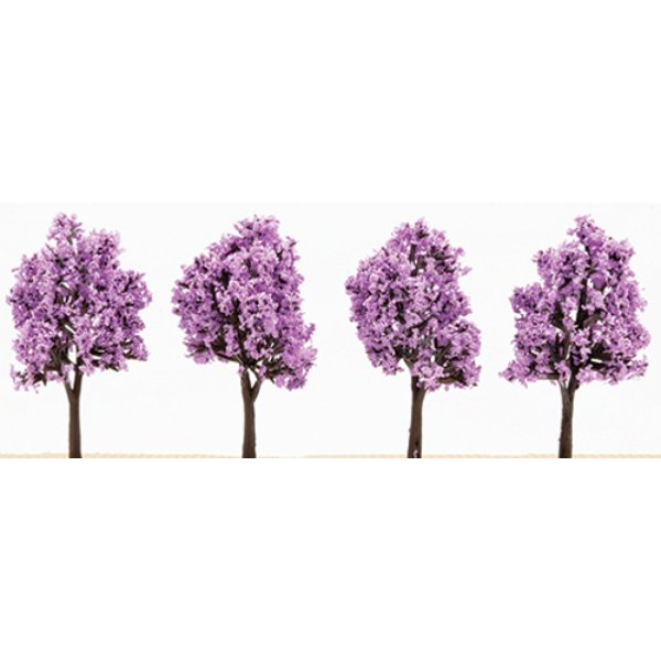 CA7004 2.5 in. Red Bud Tree for Dollhouse Miniature - Pack of 4