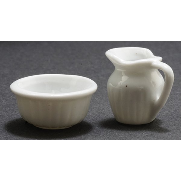 IM67050 Pitcher & Bowl for Dollhouse Miniature - 2 Piece