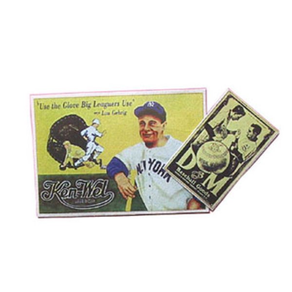 CAR1714 Baseball Posters for Dollhouse Miniature - 2 Piece