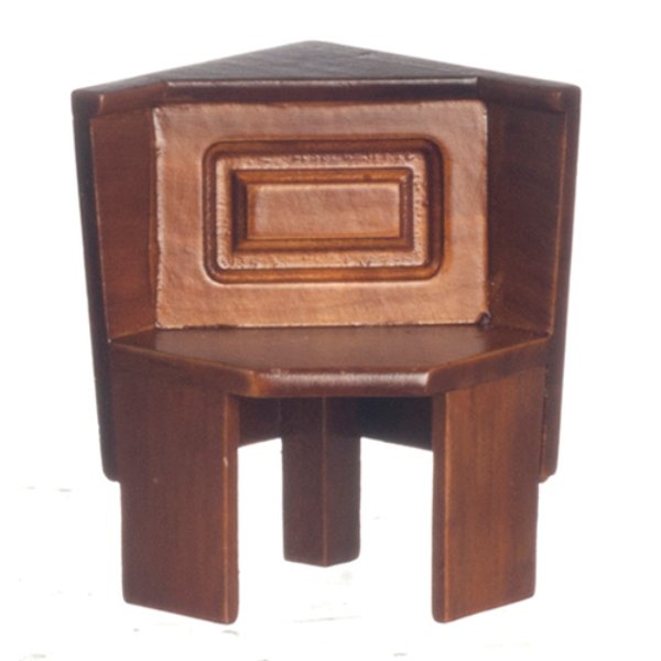 AZT6835 Nook Corner Bench for Dollhouse Miniature - Walnut