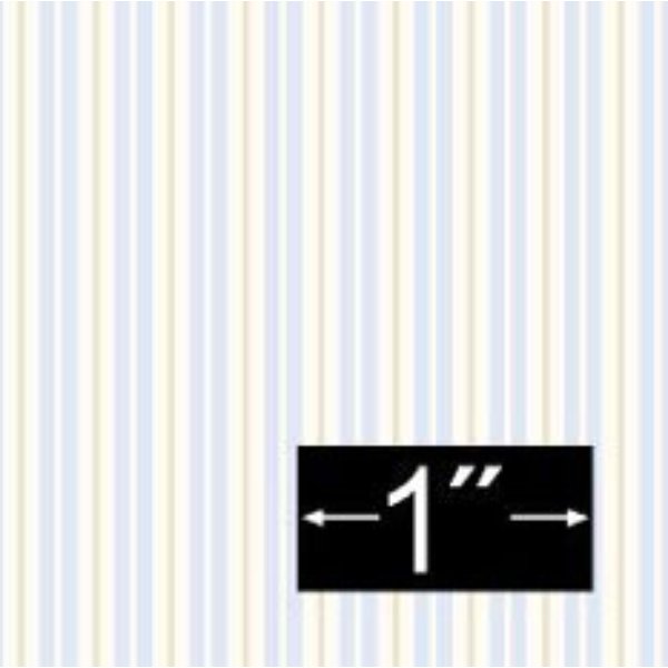 BP1FL154 Wallpaper for Dollhouse Miniature - Seaside Stripe - 6 Piece