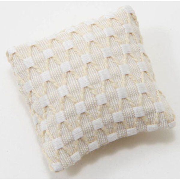 BB80001 Ecru Basket Weave Pillow for Dollhouse Miniature