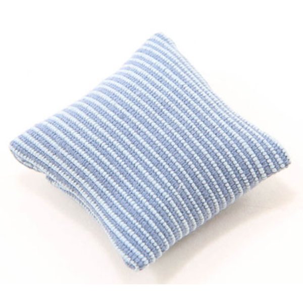 BB80005 Pillow for Dollhouse Miniature - Blue Ribbed