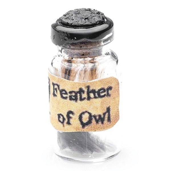 CLD623 Feather of Owl Jar for Dollhouse Miniature