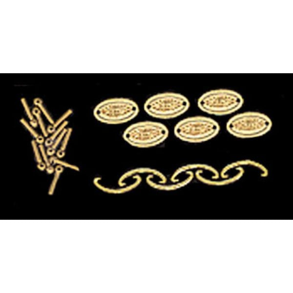 BLD111 Hepplewhite Drawer Pull for Dollhouse Miniatures - Brass - 6 Piece