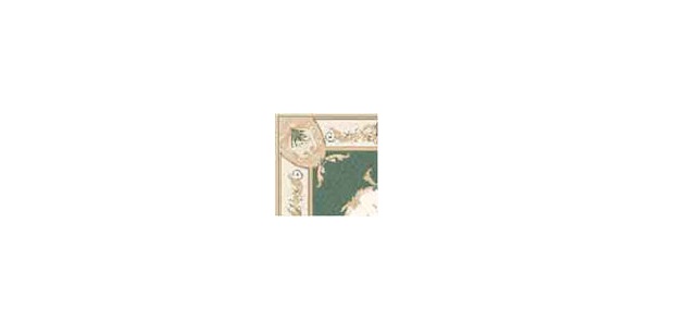 BPRG137 Rug for Dollhouse Miniature - Aubusson Green