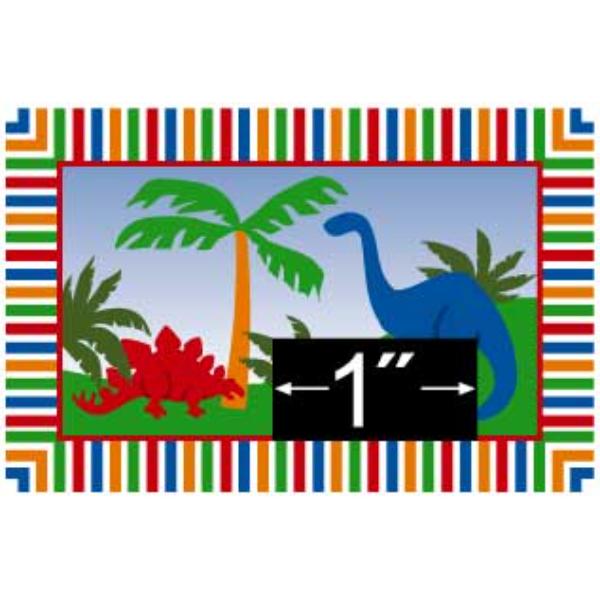 BPRG228 0.5 in. 1-24 Scale Dinosaur Area Rug for Dollhouse Miniature