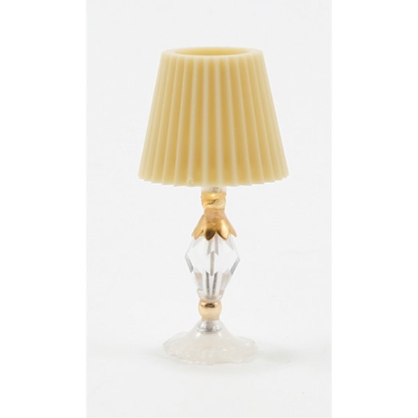 CB116 Crystal Table Lamp with Gold Trim for Dollhouse Miniature