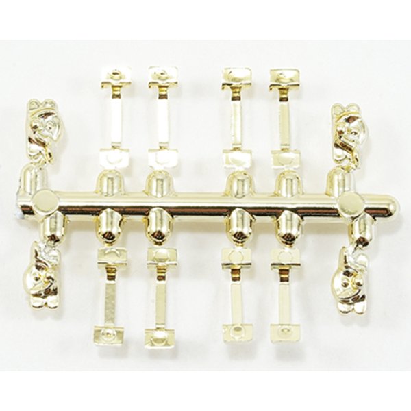 CB2725 Window Hardware with 8 Handles & 4 Locks for Dollhouse Miniature - Gold