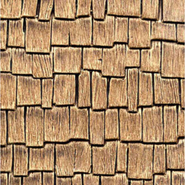 MBMF135 14 x 24 in. Pattern MF Cedar Roof 1-12 Scale Sheet, Brown