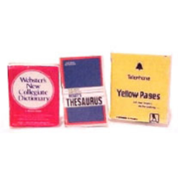 HR59808 Yellow Pages, Dictionary & Thesaurus for Dollhouse Miniature