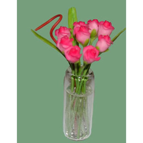 VMMF1848 Pink Rose for Dollhouse Miniature