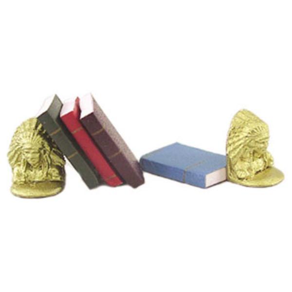 ISL5108 Indian Bookends with Books for Dollhouse Miniature