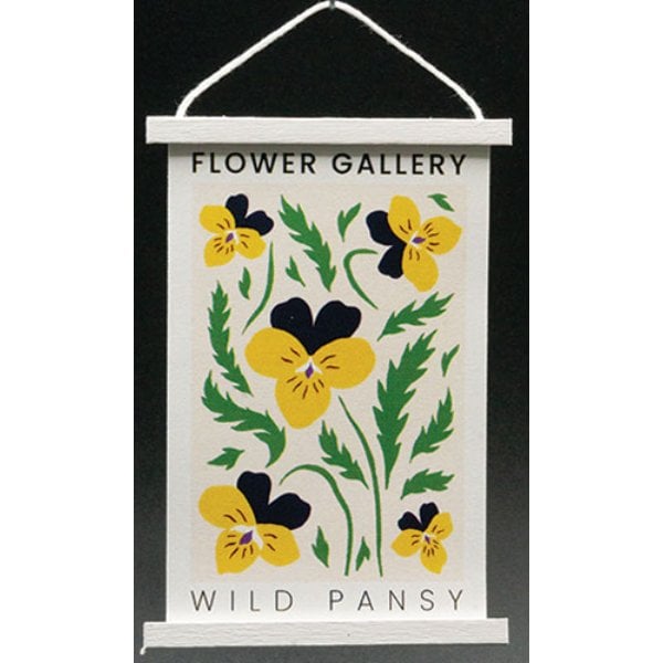 KCMFG4 Wild Pansey Hanging Poster for Dollhouse Miniature