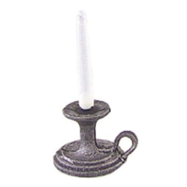 ISL09191 Candle Holder with Candle for Dollhouse Miniature - Black