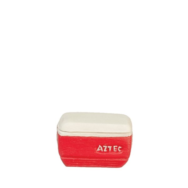 AZT8409 Small Cooler with Lid for Dollhouse Miniature - Red
