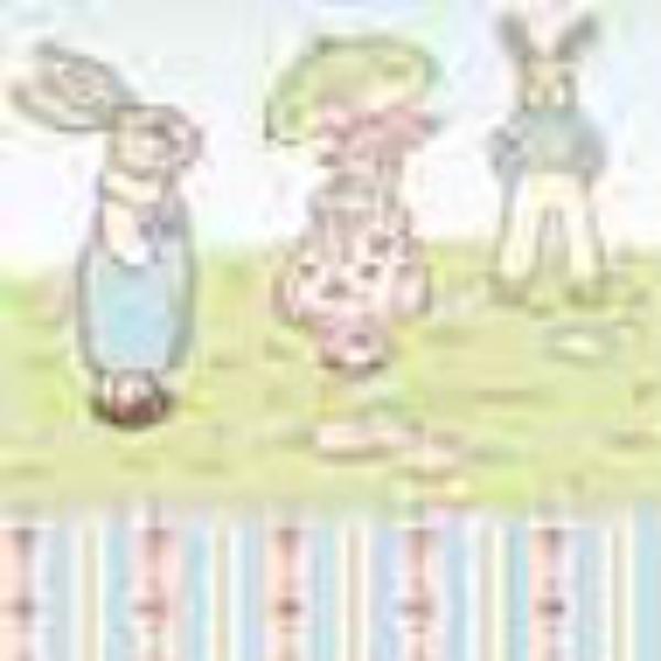 BP1ED112 Bunny Parade Wallpaper Set for Dollhouse Miniature - 6 Piece