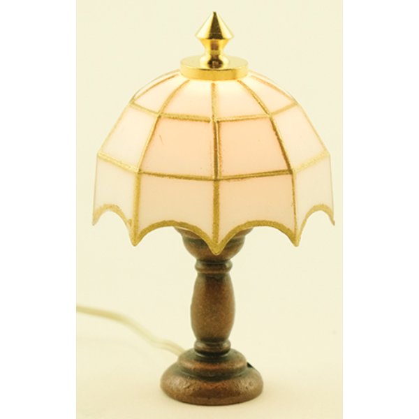 MH627 Tiffany Table Lamp for Dollhouse Miniature - White