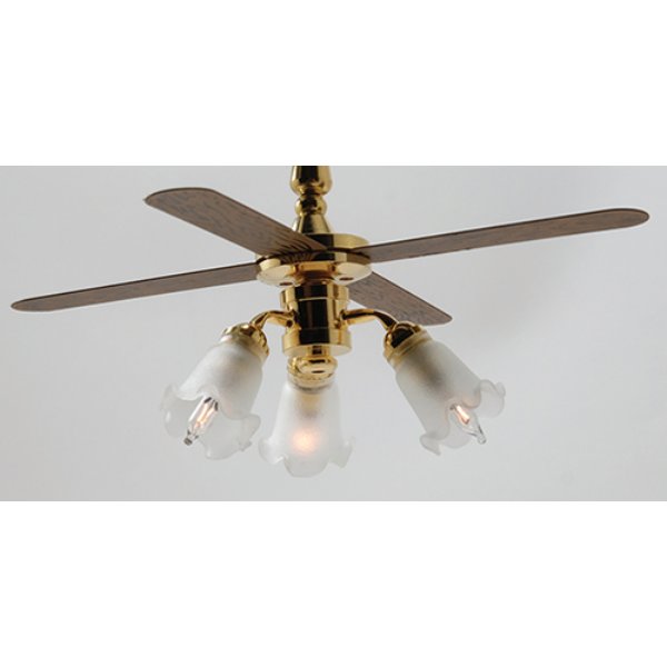 MH721 3-Tulip Ceiling Fan for Dollhouse Miniature