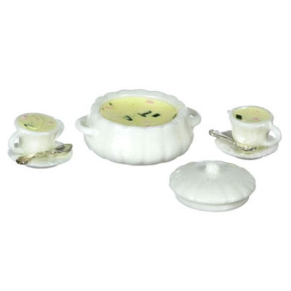FCA2581 Clam Chowder Soup Set for Dollhouse Miniature