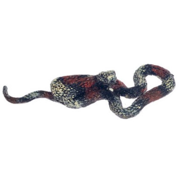 FCA3374L Ringed Hognose Snake for Dollhouse Miniature - Gray, Red & Black - Large