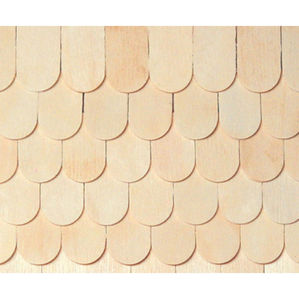 HW7005 1.25 x 0.75 in. Fish Scale Shingles, Light Brown - Pack of 100
