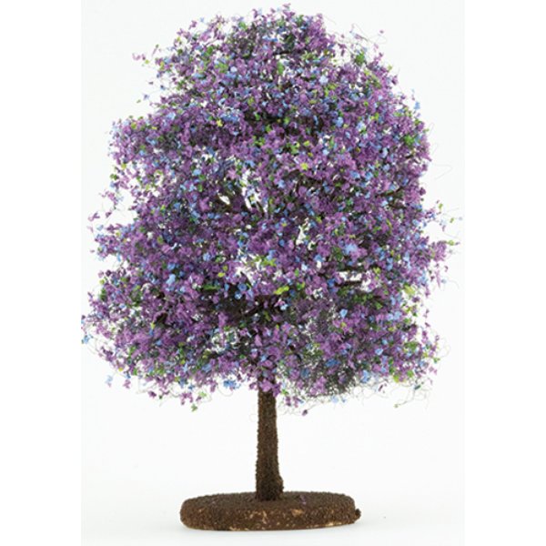CABHS17 Small Bush for Dollhouse Miniature - Purple & Blue