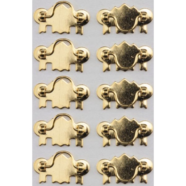 CLA00329 Brass Drawer Pulls for Dollhouse Miniature - Pack of 10