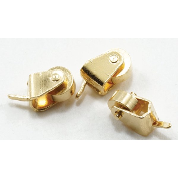 CLA05710 Casters for Dollhouse Miniature - Brass - Pack of 12