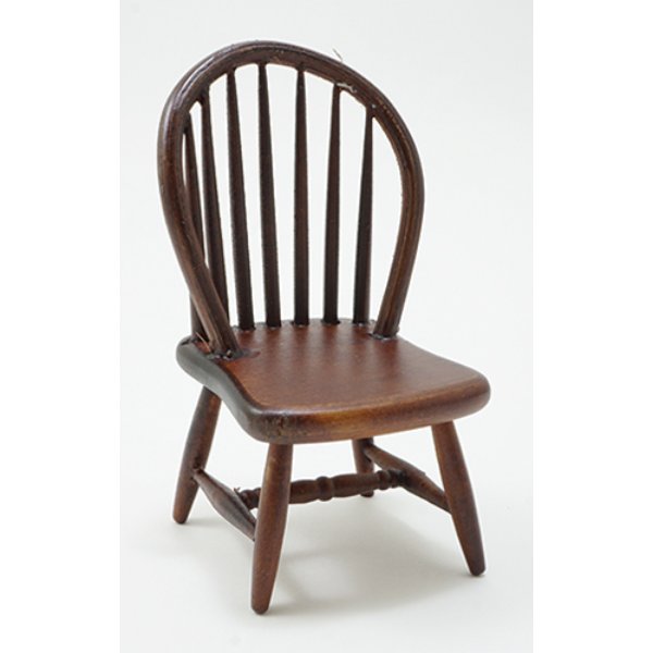 CLA07813 Windsor Side Chair for Dollhouse Miniature - Walnut