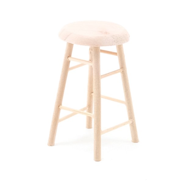CLA08701 2 in. Bar Stool for Dollhouse Miniature - Unfinished