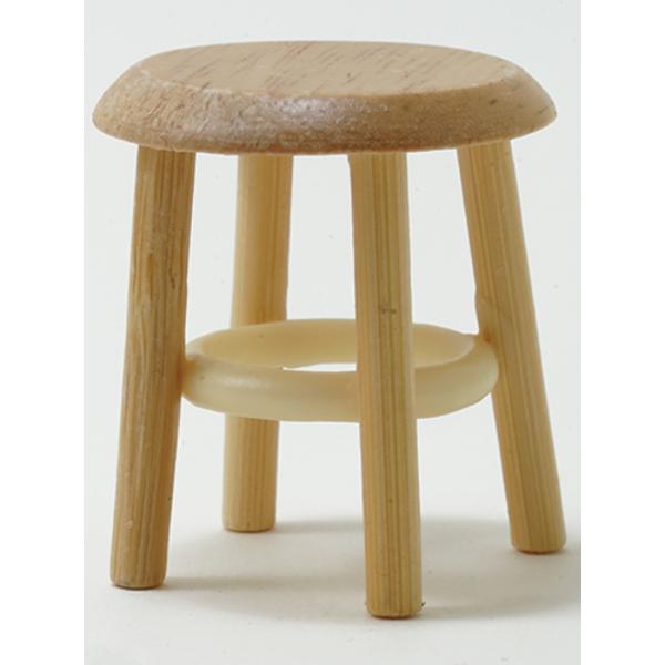 CLA10022 1.5 in. Oak Wooden Stool for Dollhouse Miniature