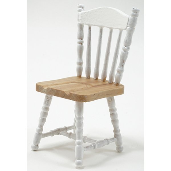 CLA10219 Chair for Dollhouse Miniature - Oak & White
