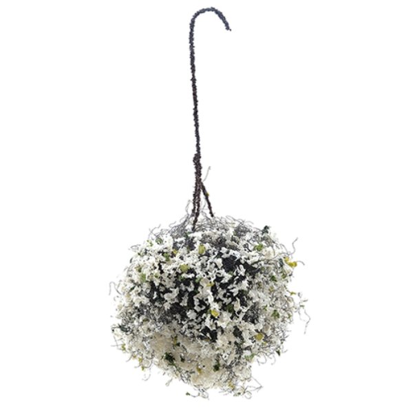 CAHBL12 Hanging Basket for Dollhouse Miniature - White - Large