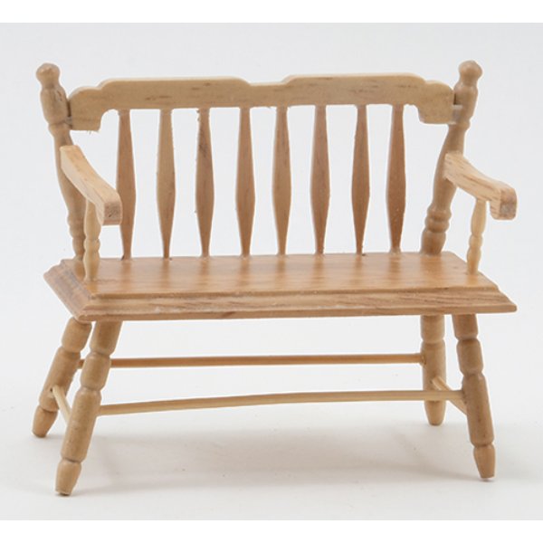CLA10511 Deacon Bench for Dollhouse Miniature - Oak