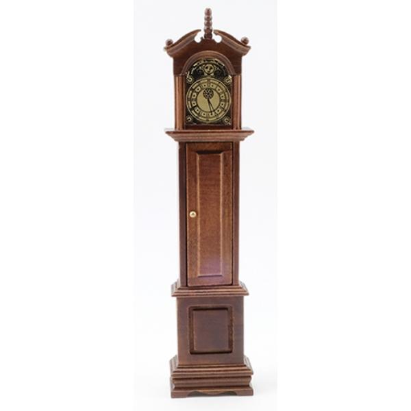 CLA10513 Walnut Grandfather Clock for Dollhouse Miniature