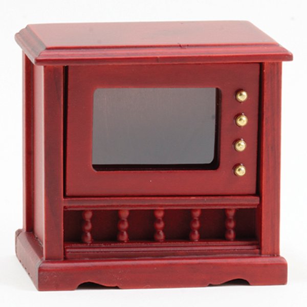 CLA12040 Television for Dollhouse Miniature - Mahogany