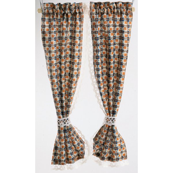 BB52004 7 in. Country Square Curtains for Dollhouse Miniature