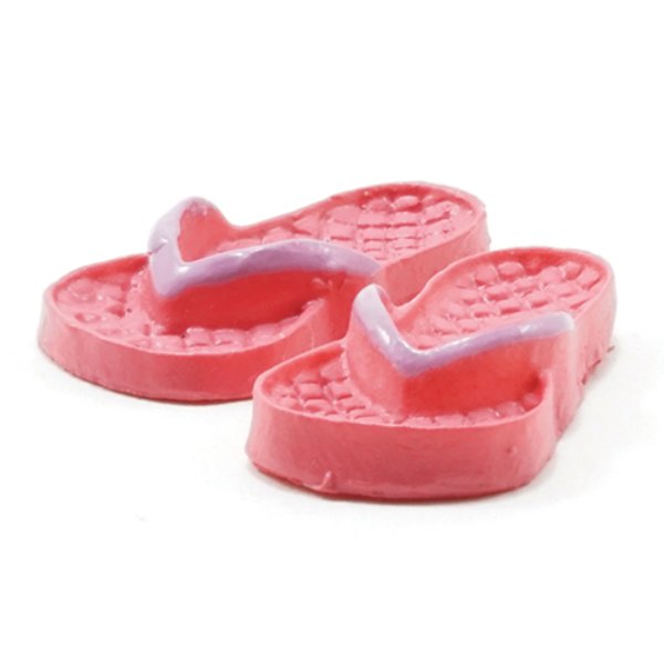 IM65143 Flip Flops for Dollhouse Miniature - Pink & Light Pink - Large