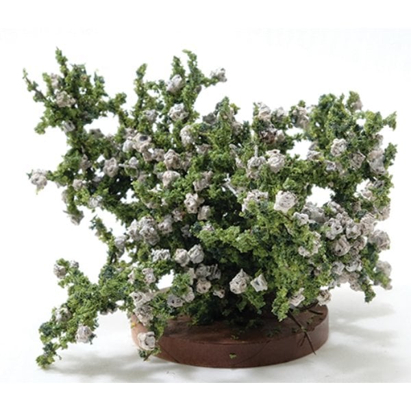 CARBSW Small Rose Bush for Dollhouse Miniatures - White