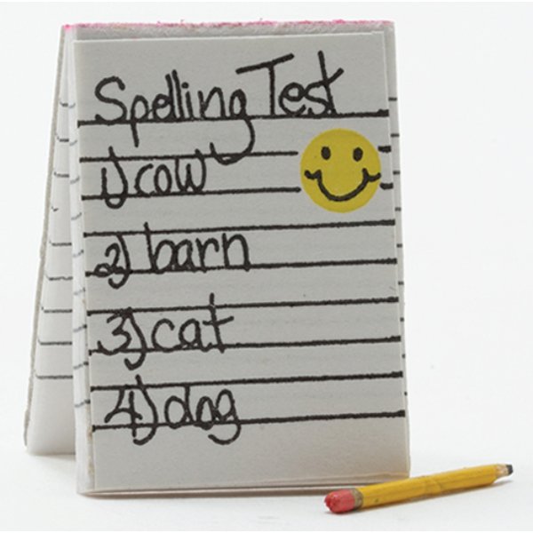 IM65403 Spelling Test for Dollhouse Miniature